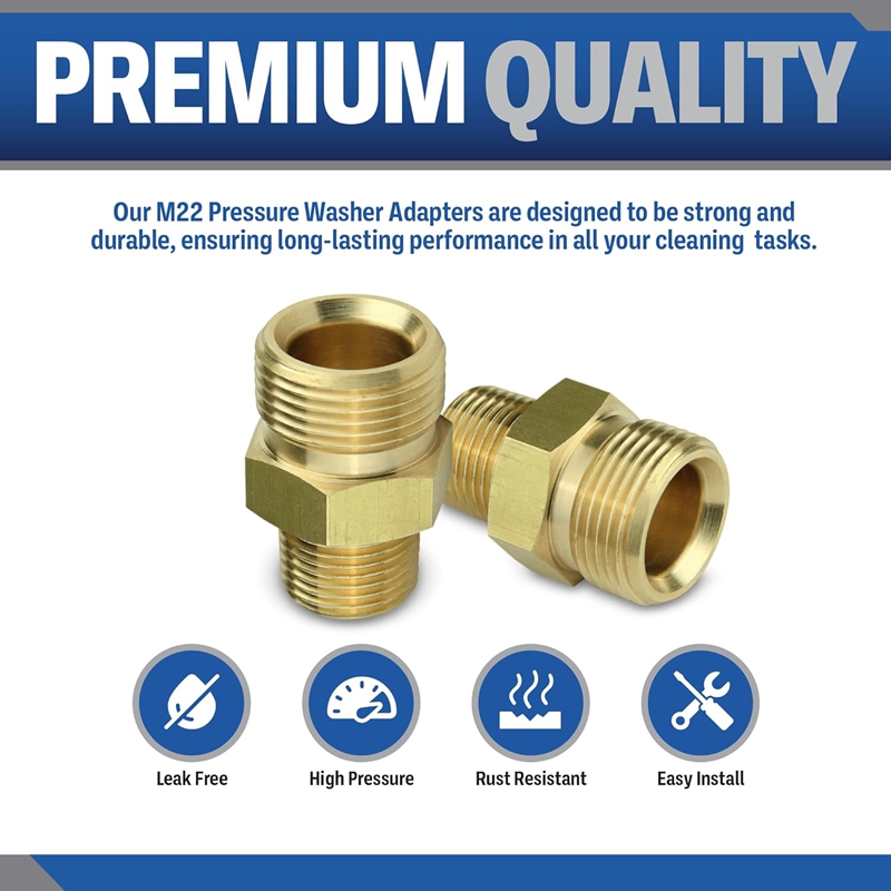 真鍮高圧洗浄機カップリングアダプター M22-14mm オス - Spoke Nipple Brass のレビューと価格