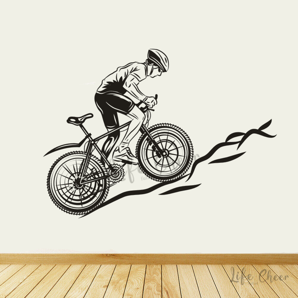 マウンテンサイクリングウォールステッカー自転車レーススポーツ - Mountain Biking Europe のレビューと価格